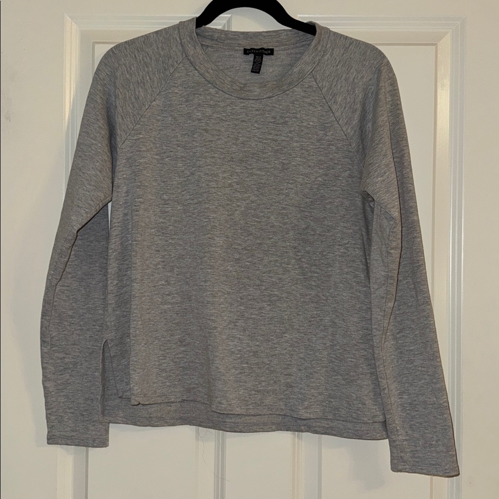 Eileen Fisher Size XXS Heather Gray Knit Top